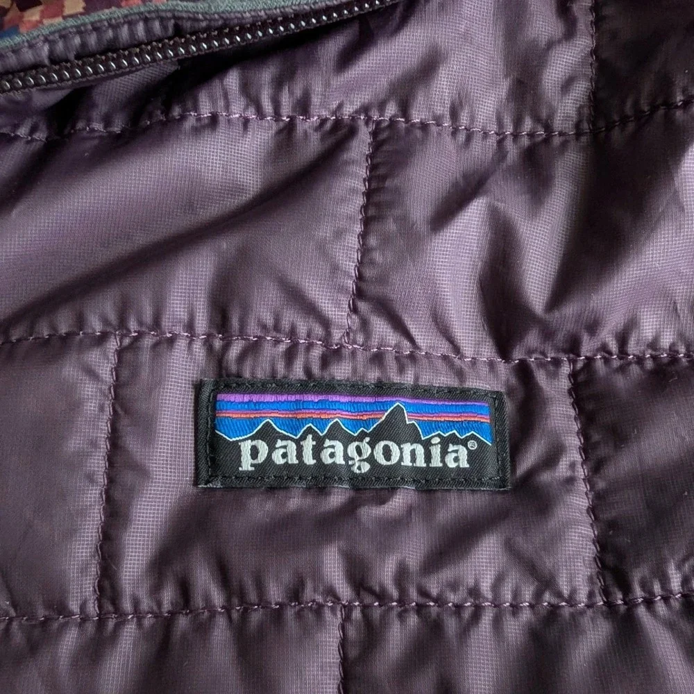 Patagonia Nano Puff Vest Womens XXL Purple Quilted Insulated Full Zip Puffer